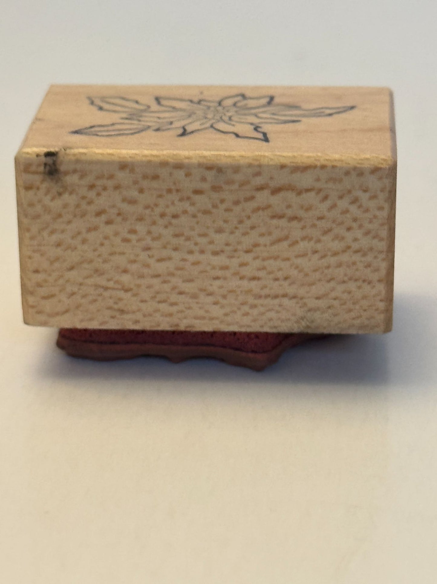 PSX Rubber Stamp Poinsettia Flower Christmas Gift Tag Card Making Small B-376