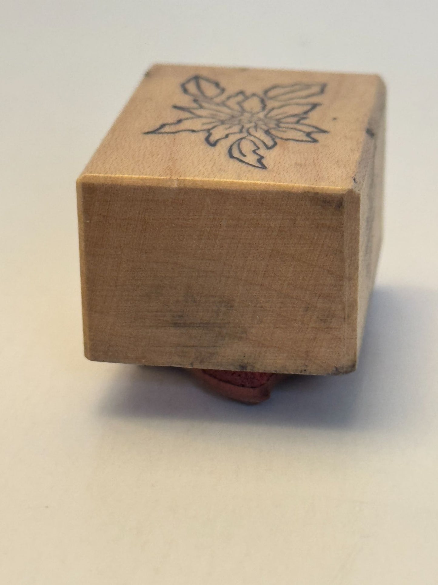 PSX Rubber Stamp Poinsettia Flower Christmas Gift Tag Card Making Small B-376