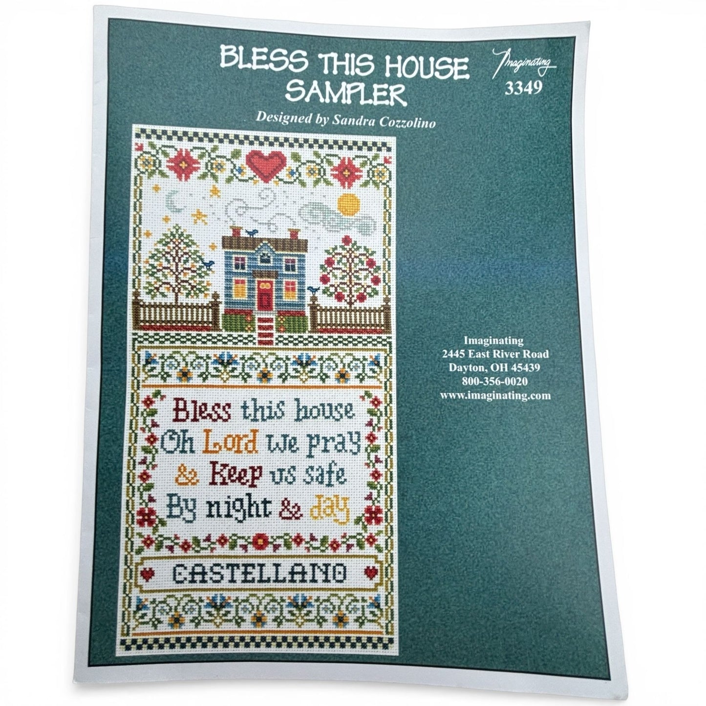 Imaginating Cross Stitch Pattern Bless This House Sampler Christian Family Prayer Home
