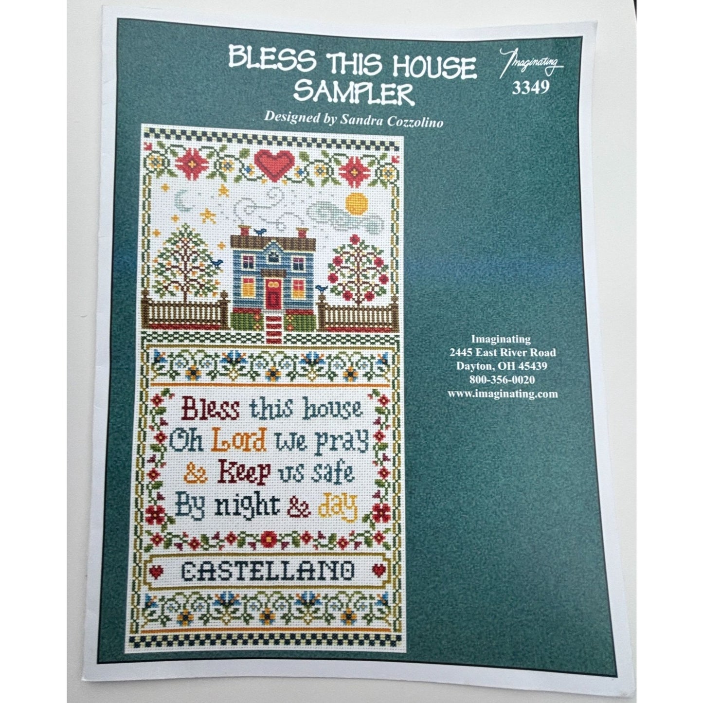Imaginating Cross Stitch Pattern Bless This House Sampler Christian Family Prayer Home