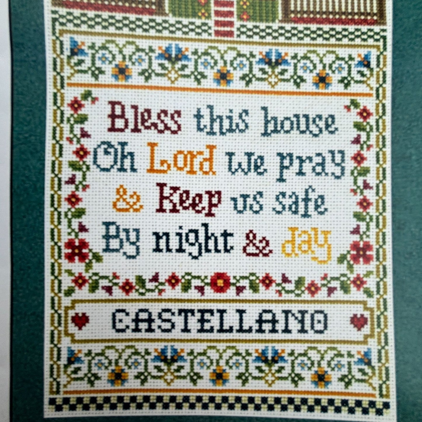 Imaginating Cross Stitch Pattern Bless This House Sampler Christian Family Prayer Home