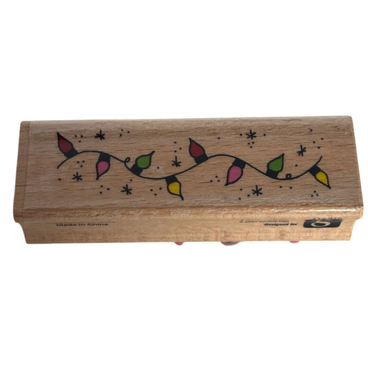 Studio G Rubber Stamp Christmas Lights Strand String Border Holiday Card Making