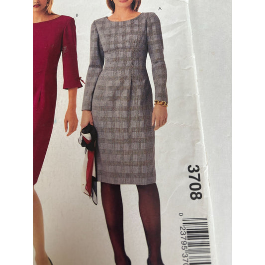 McCalls Sewing Pattern 3708 Sheath Dress Work Career Stitch N Save Sizes 8-14 UC