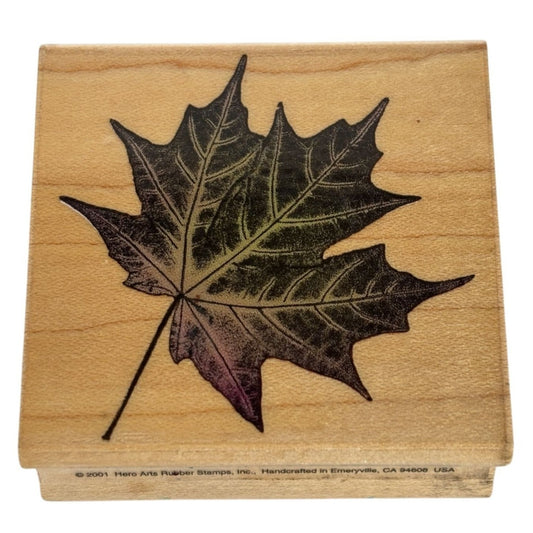 Hero Arts Wooden Rubber Stamp Leaf Poetic Prints Small Liquid Amber Fall E2252