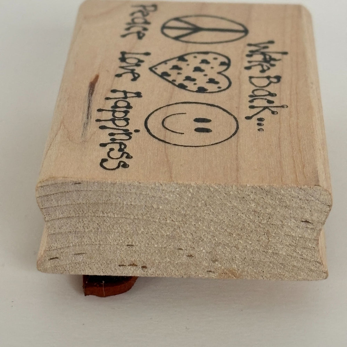 Peace Love Happiness Rubber Stamp We Are Back Hippies Retro Symbols Cardmaking