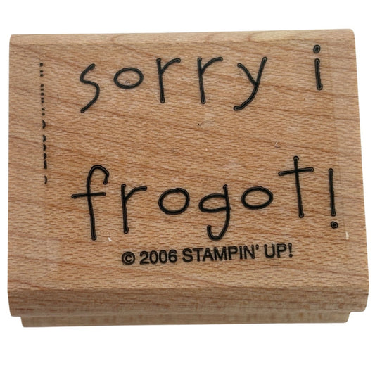 Stampin Up Rubber Stamp Sorry I Frogot Forgot Frog Belated Birthday Card Making