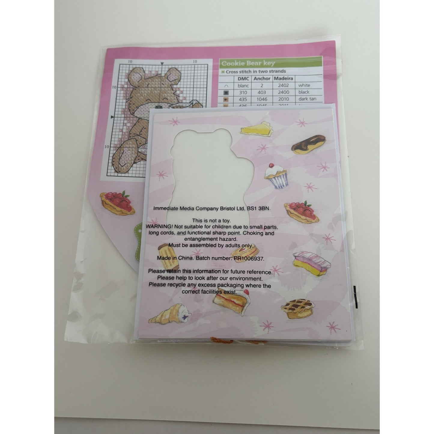 The World of Cross Stitching Cookie Bear Cross Stitch Card Kit Teatime Treats