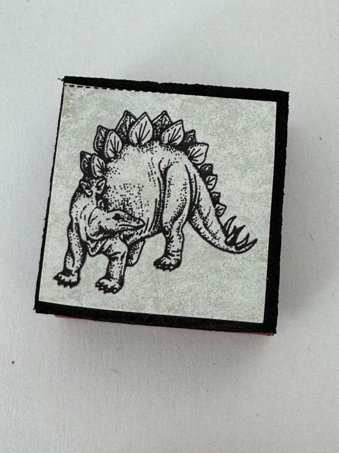 Dinosaur Foam Rubber Stamp Set Triceratops Stegosaurus Kids Birthday Card Making