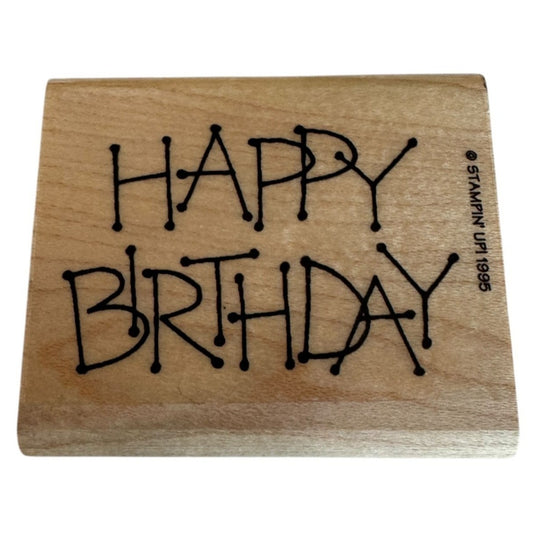 Stampin Up Rubber Stamp Happy Birthday Card Making Words Words Sentiment Wood