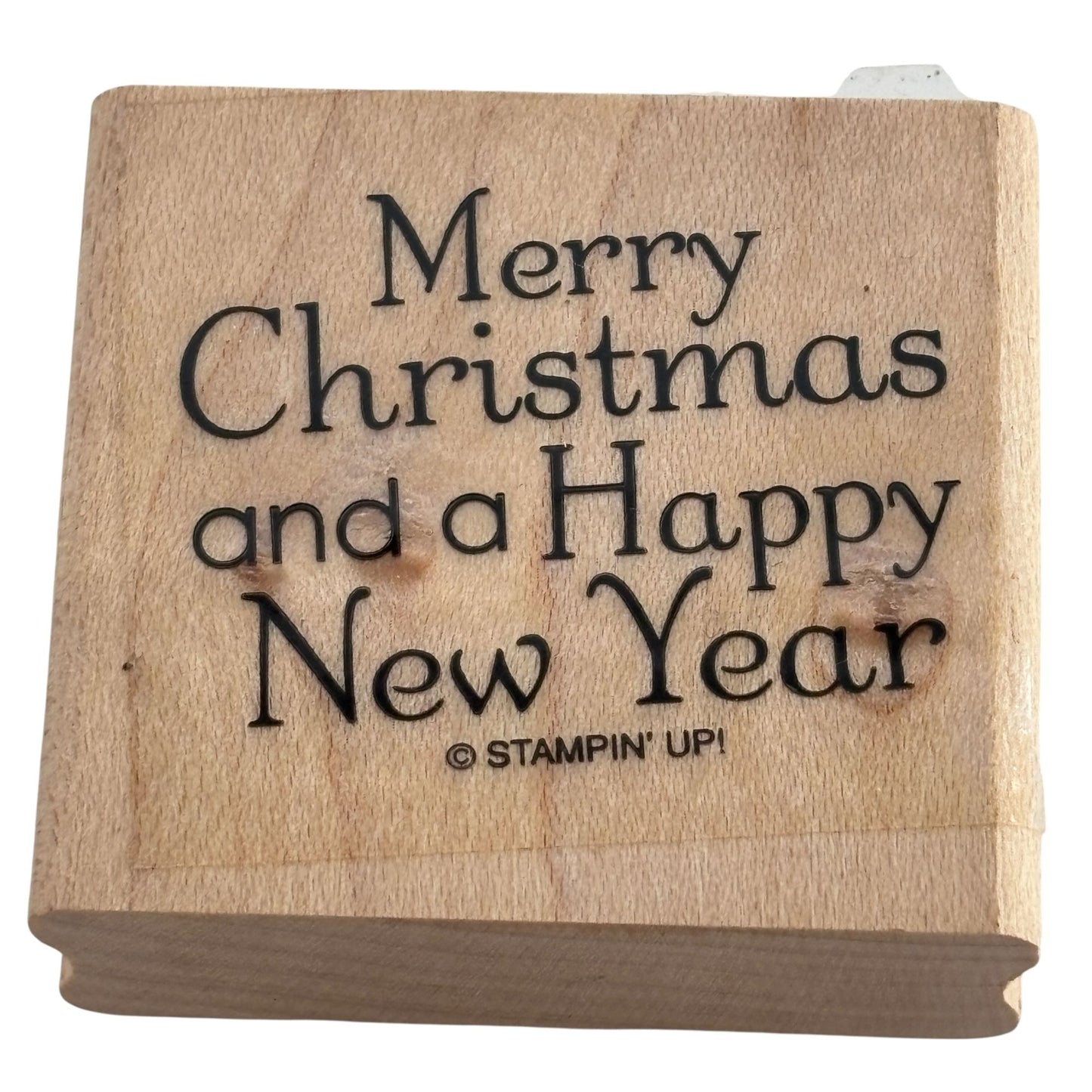Stampin Up Rubber Stamp Merry Christmas and Happy New Year Card Making Words