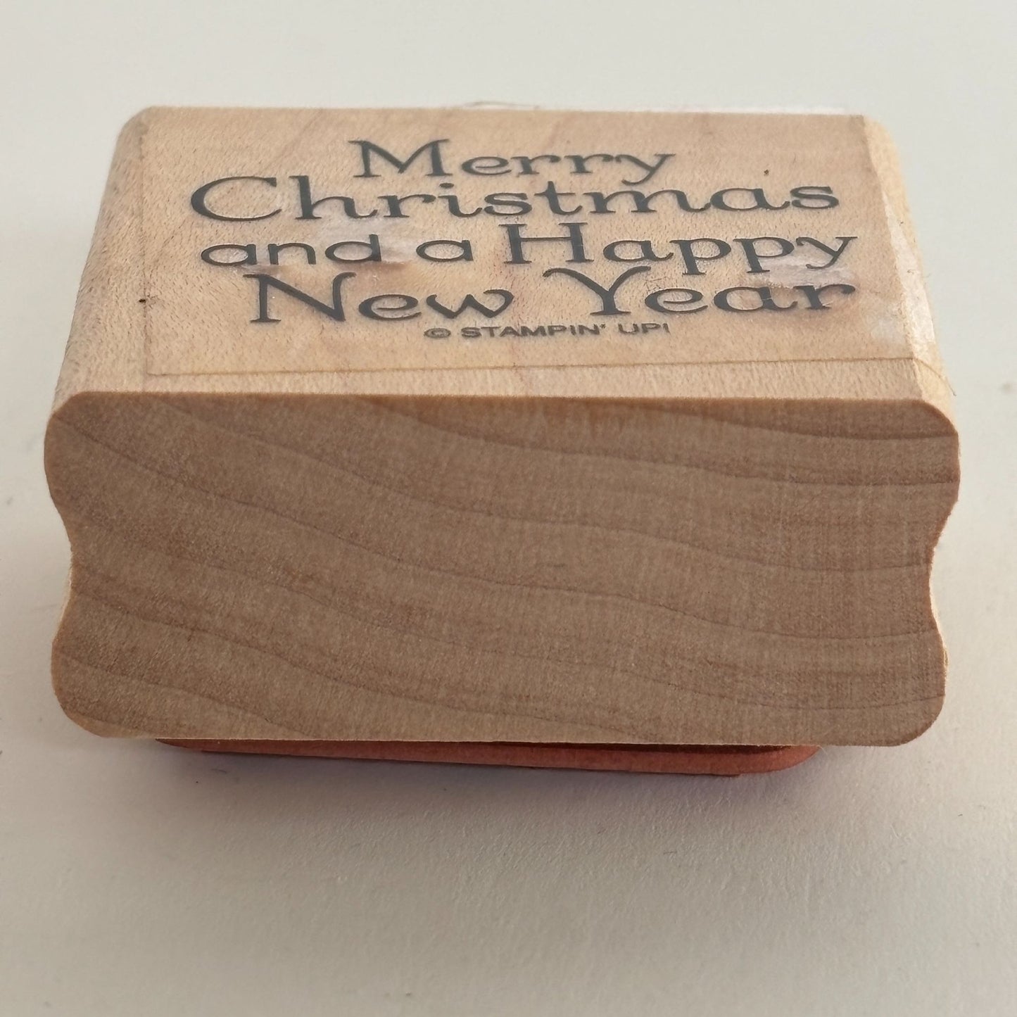 Stampin Up Rubber Stamp Merry Christmas and Happy New Year Card Making Words