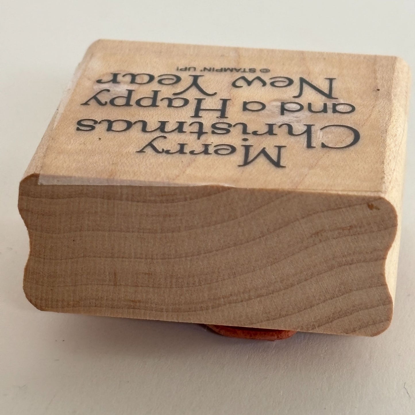 Stampin Up Rubber Stamp Merry Christmas and Happy New Year Card Making Words