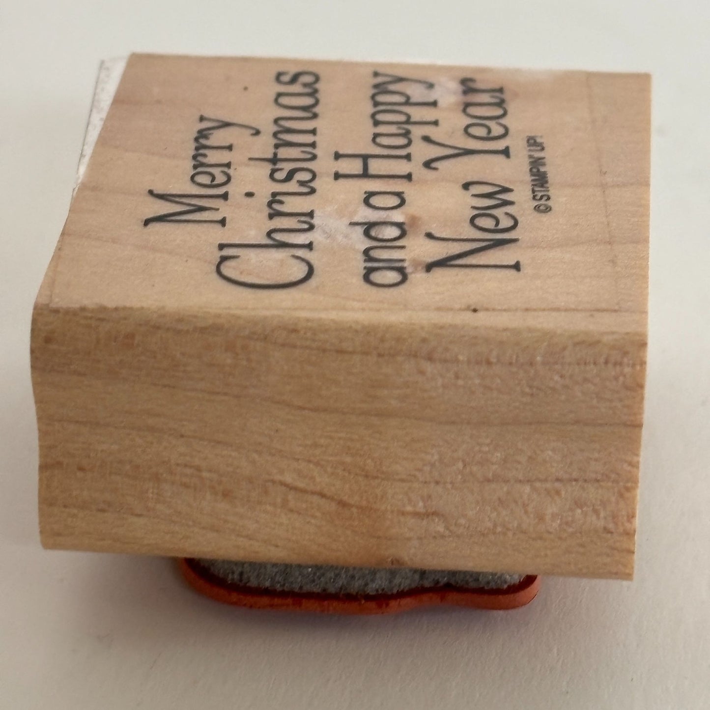 Stampin Up Rubber Stamp Merry Christmas and Happy New Year Card Making Words