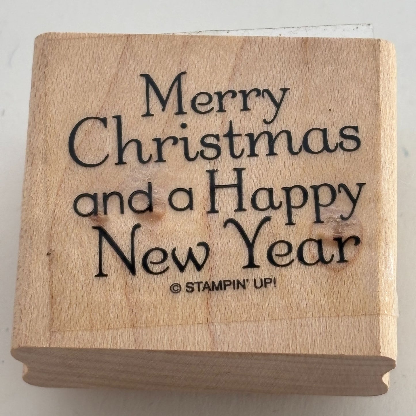 Stampin Up Rubber Stamp Merry Christmas and Happy New Year Card Making Words