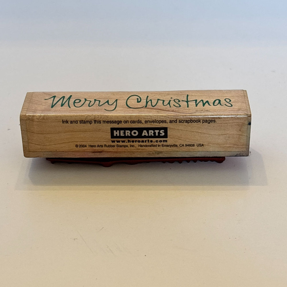Hero Arts Rubber Stamp Merry Christmas Card Making Handwritten Holiday Sentiment Words Wood Mounted