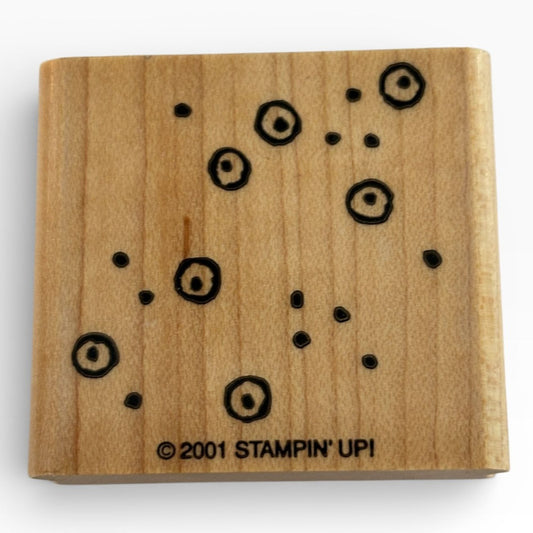 Stampin Up Rubber Stamp Circle Dot Background Bubbles Card Making Abstract Wood