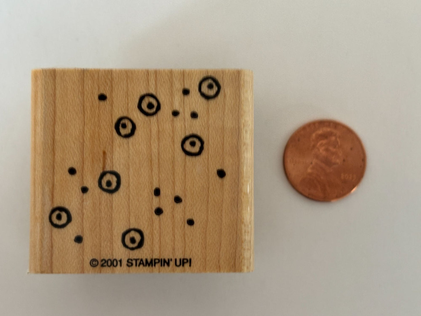 Stampin Up Rubber Stamp Circle Dot Background Bubbles Card Making Abstract Wood