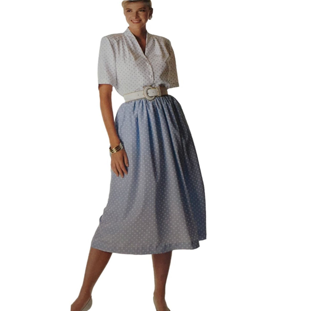 McCalls 4719 Sewing Pattern Blouse Skirt Outfit Stitch N Save Vtg 14 16 18 UC