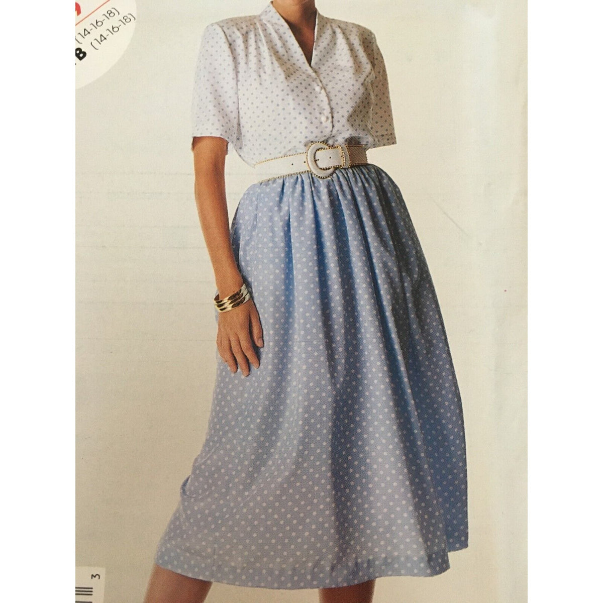 McCalls 4719 Sewing Pattern Blouse Skirt Outfit Stitch N Save Vtg 14 16 18 UC