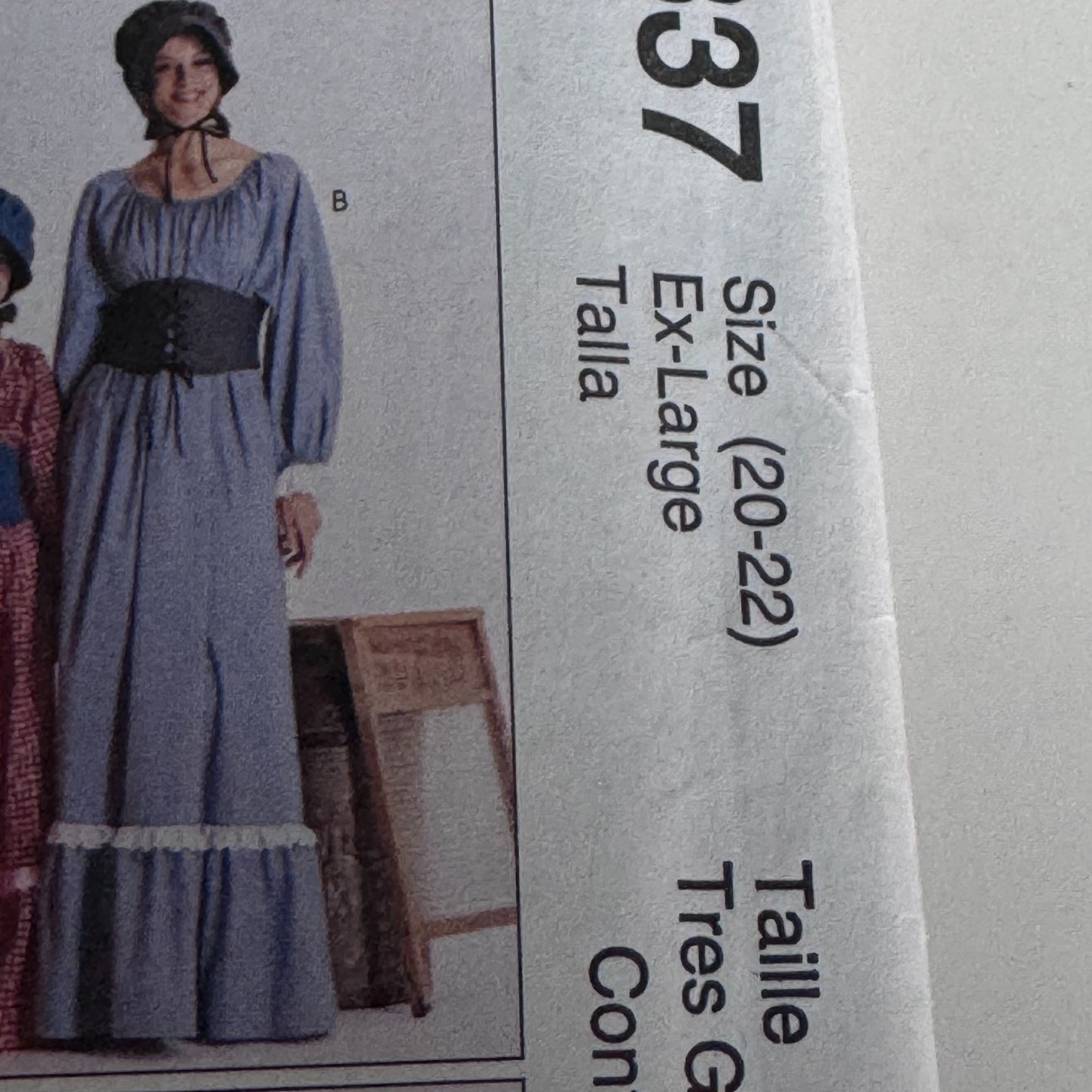 McCalls Sewing Pattern 2337 Pilgrim Costume Colonial Dress Pioneer 20 22 Uncut Halloween Frontier