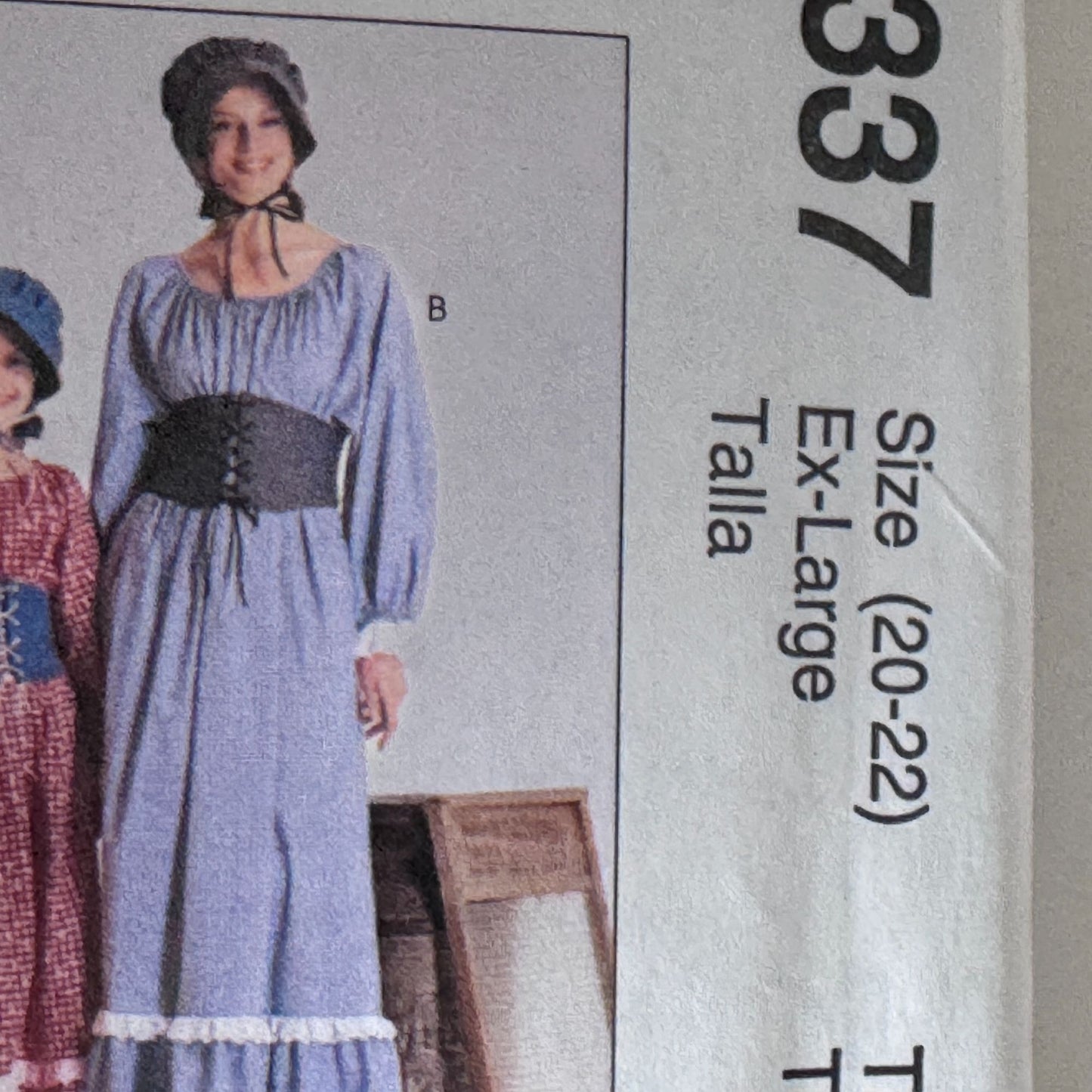 McCalls Sewing Pattern 2337 Pilgrim Costume Colonial Dress Pioneer 20 22 Uncut Halloween Frontier