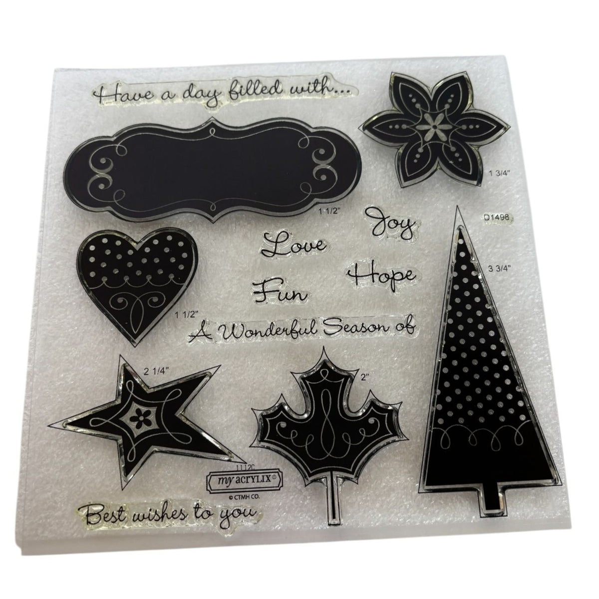 CTMH My Acrylix Acrylic Stamp Set Best Days A Wonderful Season of Love Fun Hope
