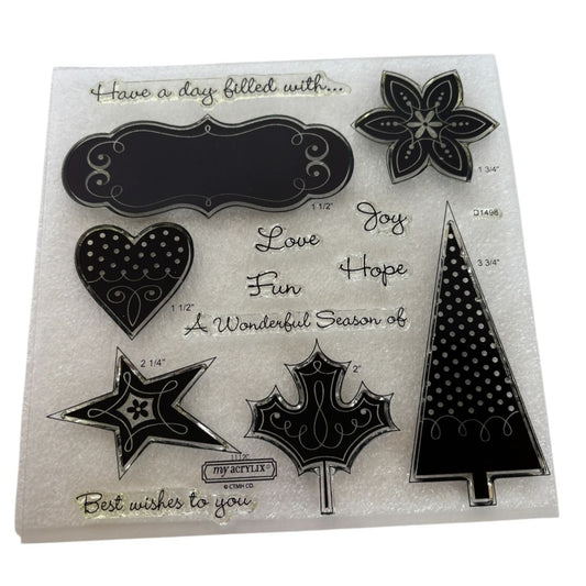 CTMH My Acrylix Acrylic Stamp Set Best Days A Wonderful Season of Love Fun Hope