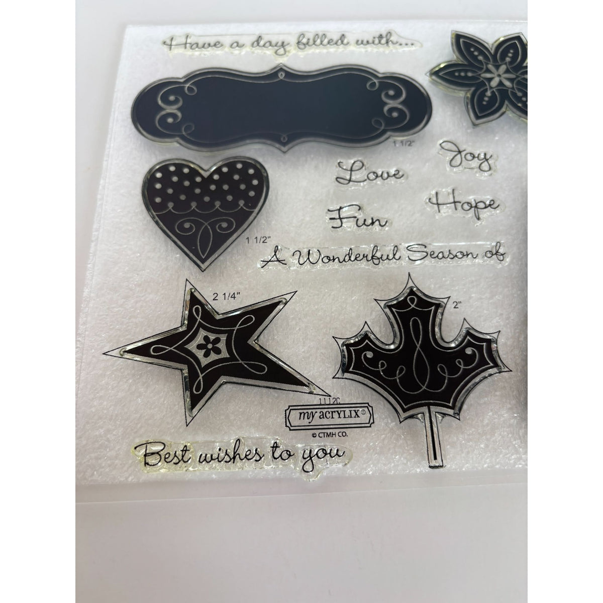 CTMH My Acrylix Acrylic Stamp Set Best Days A Wonderful Season of Love Fun Hope