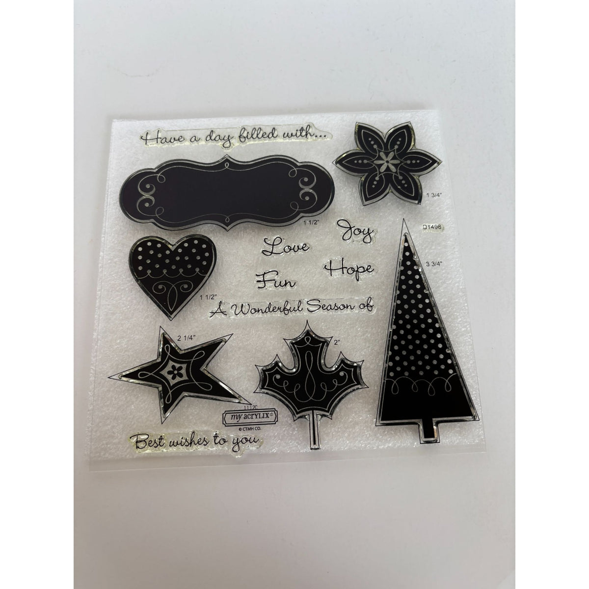 CTMH My Acrylix Acrylic Stamp Set Best Days A Wonderful Season of Love Fun Hope