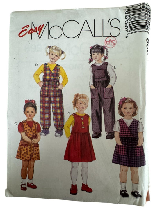 McCalls Sewing Pattern 8991 Jumper and Jumpsuit Girls 2 3 4 Casual Easy Uncut