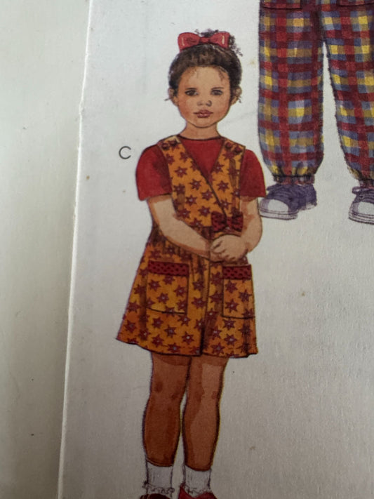 McCalls Sewing Pattern 8991 Jumper and Jumpsuit Girls 2 3 4 Casual Easy Uncut