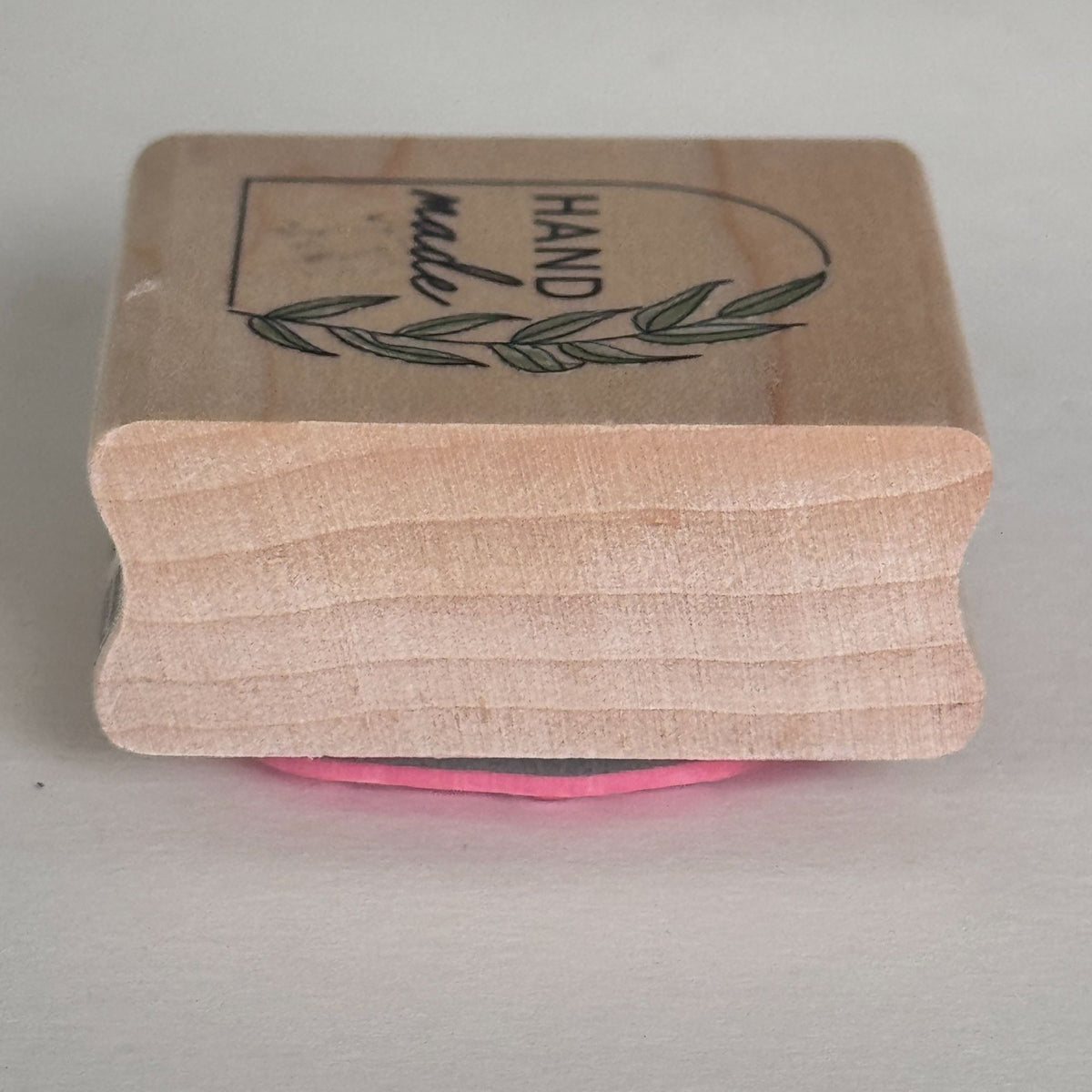 Stampabilities Rubber Stamp Hand Made Botanical Label Leaf Design Packaging Craft Branding Wood Mounted