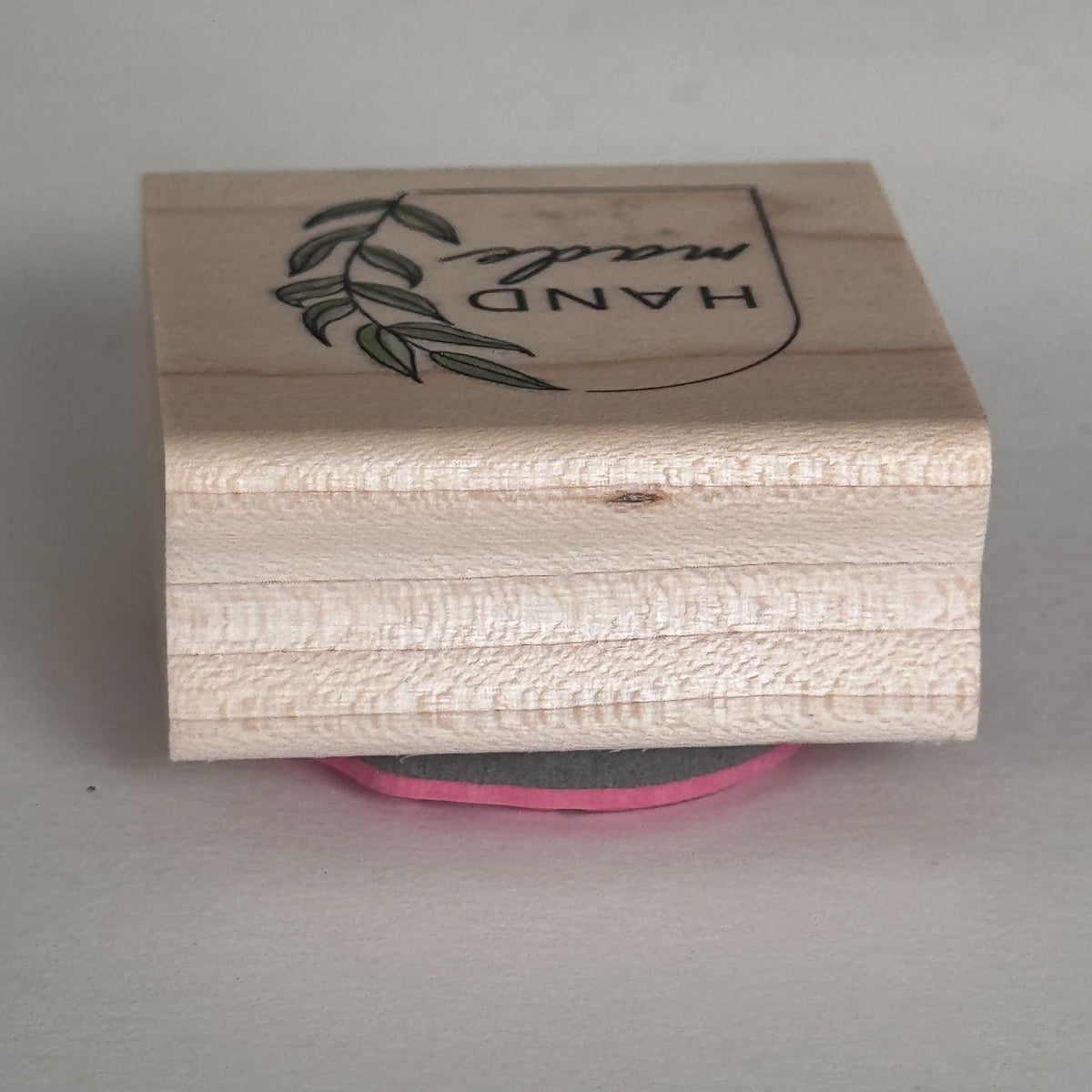 Stampabilities Rubber Stamp Hand Made Botanical Label Leaf Design Packaging Craft Branding Wood Mounted