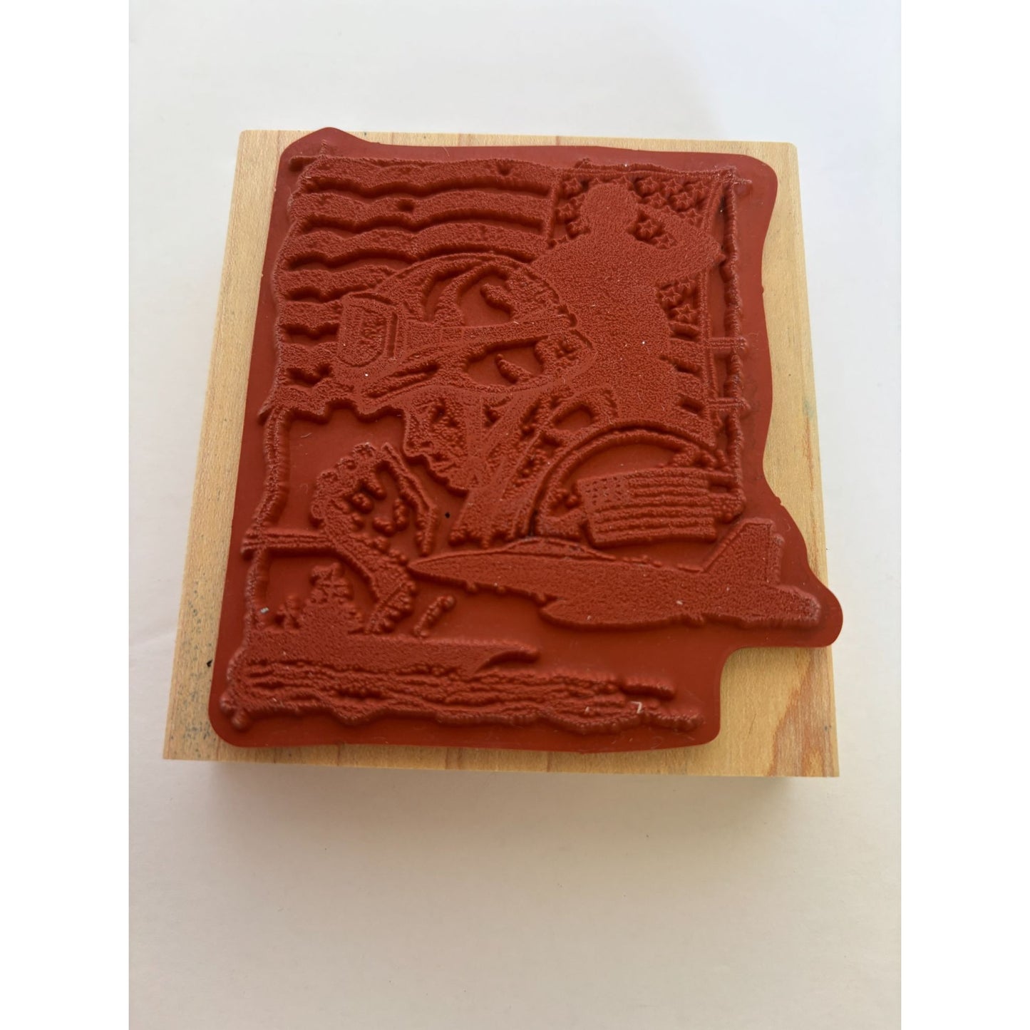 Stampin Up Rubber Stamp Set Courage Honor Military Soldier Praying Purple Heart