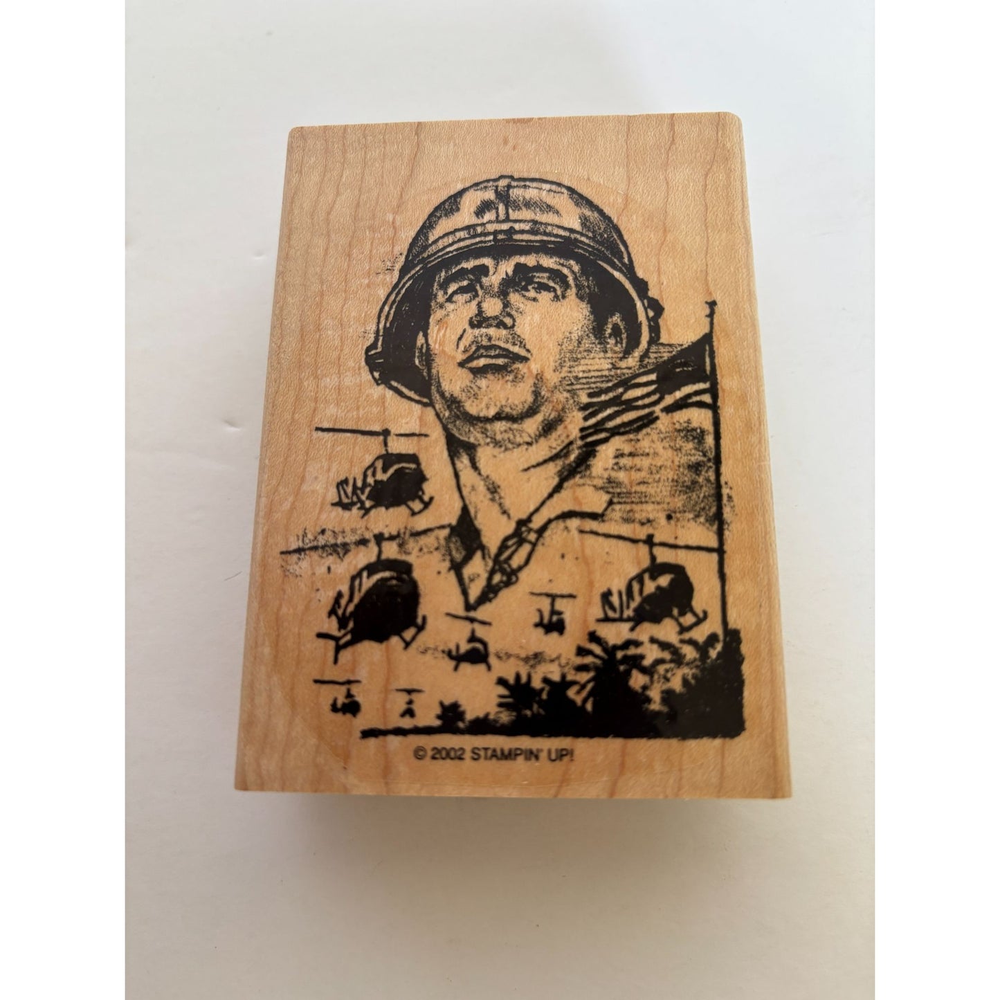Stampin Up Rubber Stamp Set Courage Honor Military Soldier Praying Purple Heart