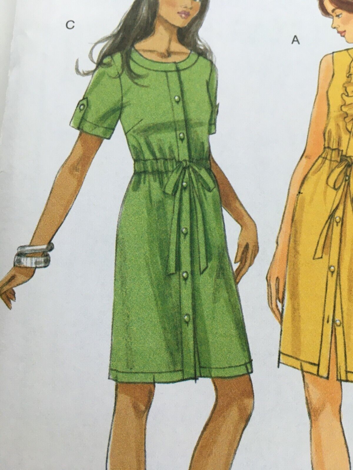 Butterick Sewing Pattern B5600 Utility Shirt-Dress Dress 6-12 Easy Ruffle Uncut