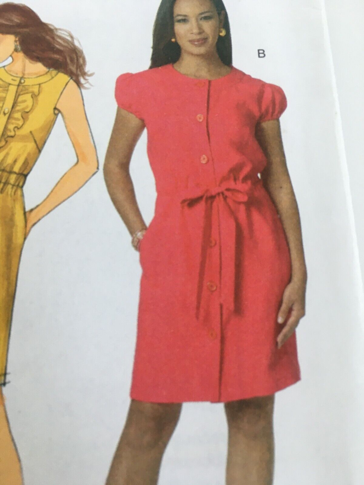 Butterick Sewing Pattern B5600 Utility Shirt-Dress Dress 6-12 Easy Ruffle Uncut