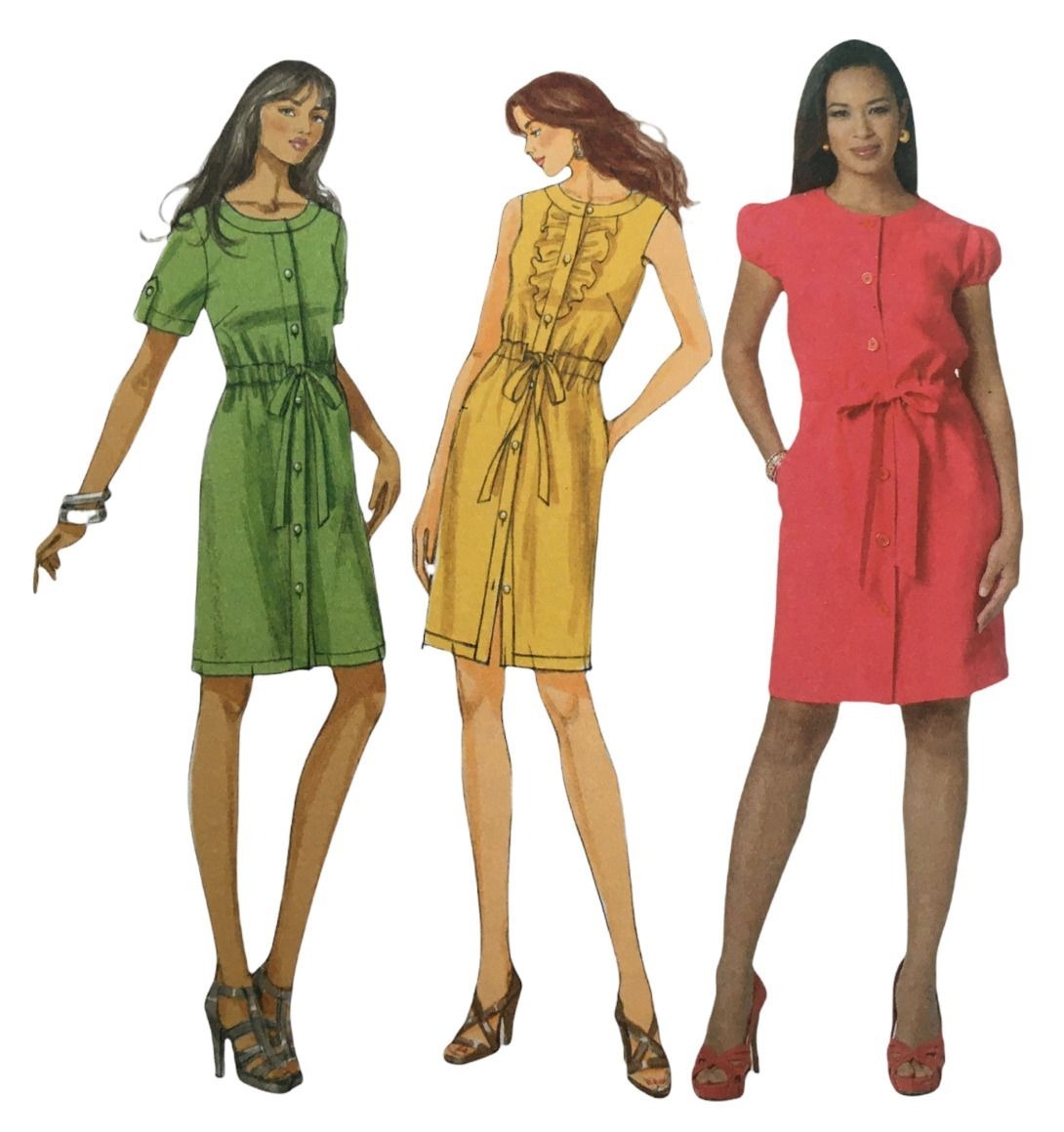 Butterick Sewing Pattern B5600 Utility Shirt-Dress Dress 6-12 Easy Ruffle Uncut