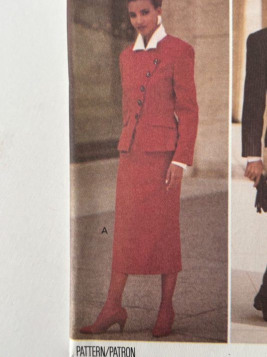 Butterick Sewing Pattern 6409 Uncut 90s Power Suit Jacket Skirt Top Pants 6 8 10