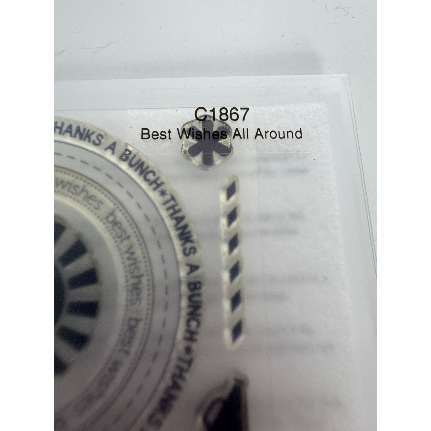 CTMH My Acrylix Acrylic Stamp Set Best Wishes All Around Circle Thank You C1867