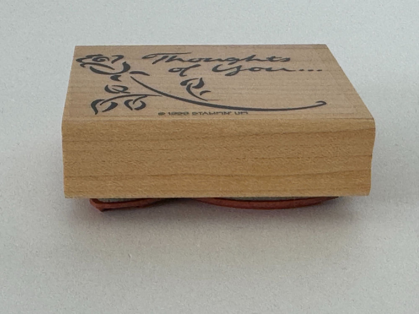 Stampin Up Wood Rubber Stamp Thoughts of You Card Making Words Rose Flower Craft