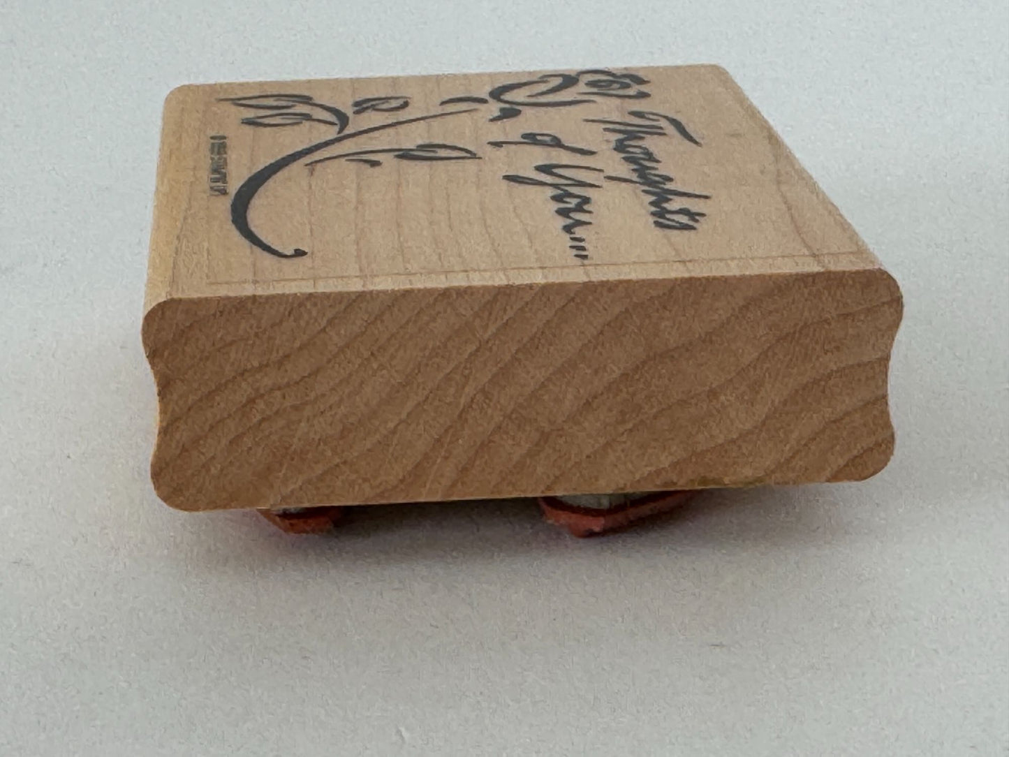 Stampin Up Wood Rubber Stamp Thoughts of You Card Making Words Rose Flower Craft