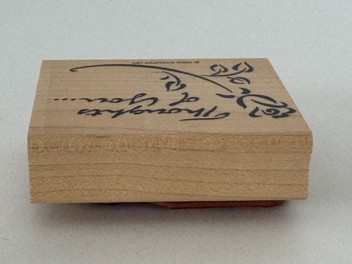 Stampin Up Wood Rubber Stamp Thoughts of You Card Making Words Rose Flower Craft