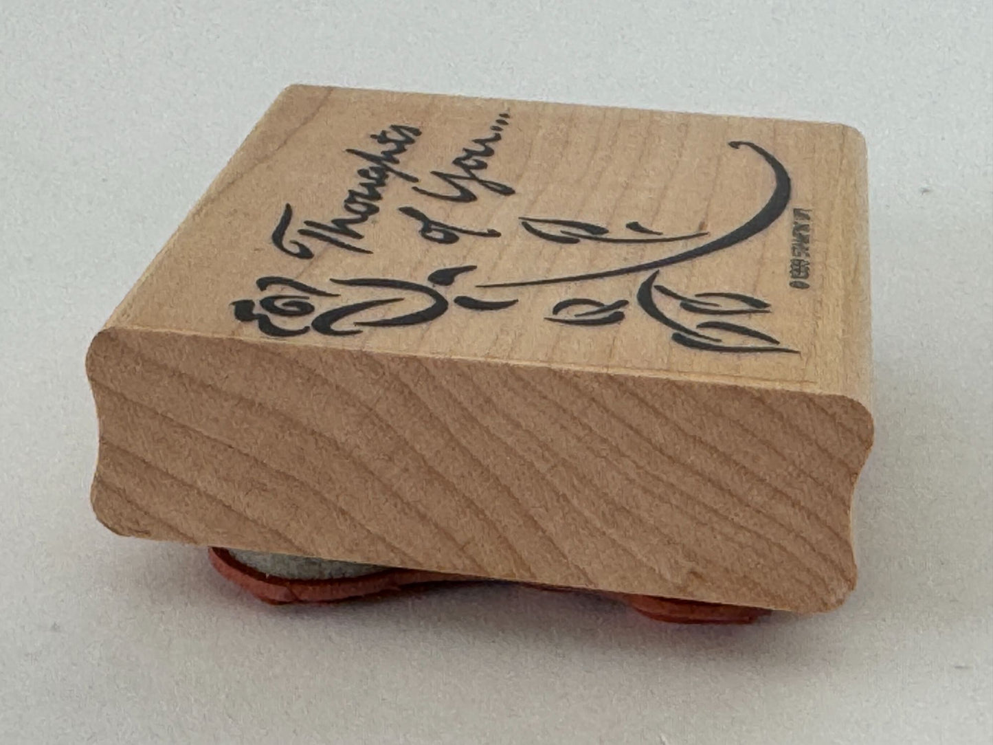 Stampin Up Wood Rubber Stamp Thoughts of You Card Making Words Rose Flower Craft