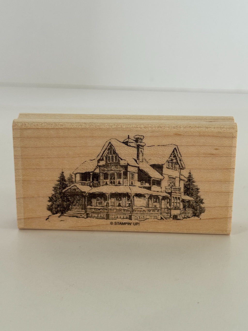 Stampin Up Rubber Stamp Set Merry Christmas Lodge Card Making Words Birds Tree