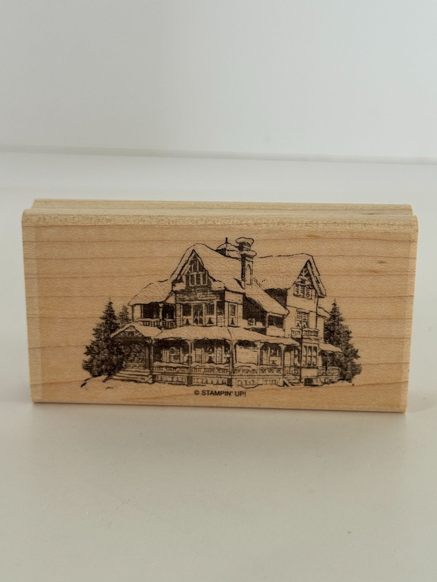 Stampin Up Rubber Stamp Set Merry Christmas Lodge Card Making Words Birds Tree