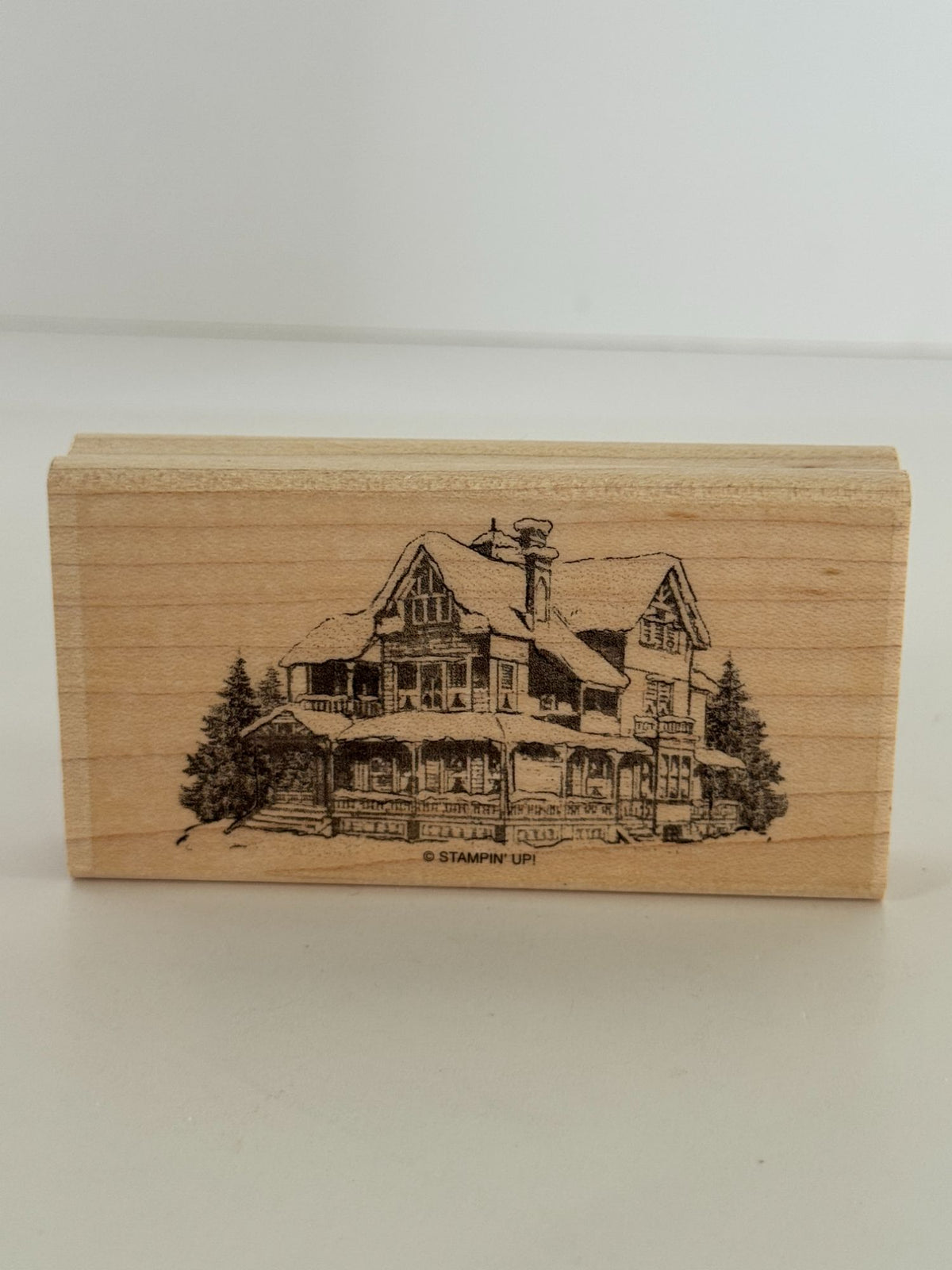 Stampin Up Rubber Stamp Set Merry Christmas Lodge Card Making Words Birds Tree