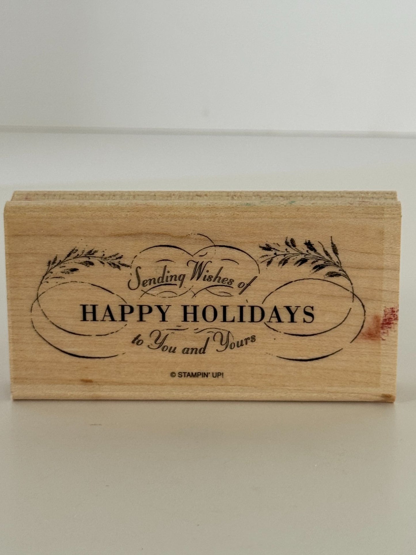 Stampin Up Rubber Stamp Set Merry Christmas Lodge Card Making Words Birds Tree
