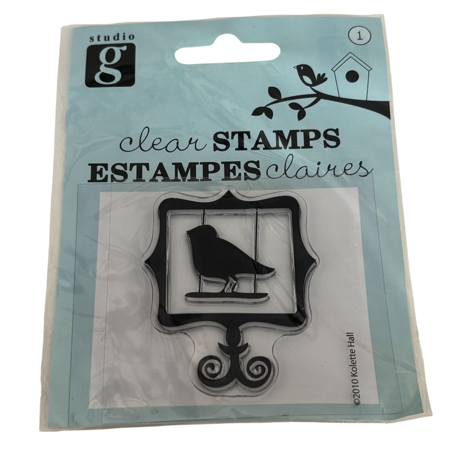 Studio G Clear Stamp Bird Silhouette in Ornate Frame Vintage Style Cardmaking Scrapbooking Small