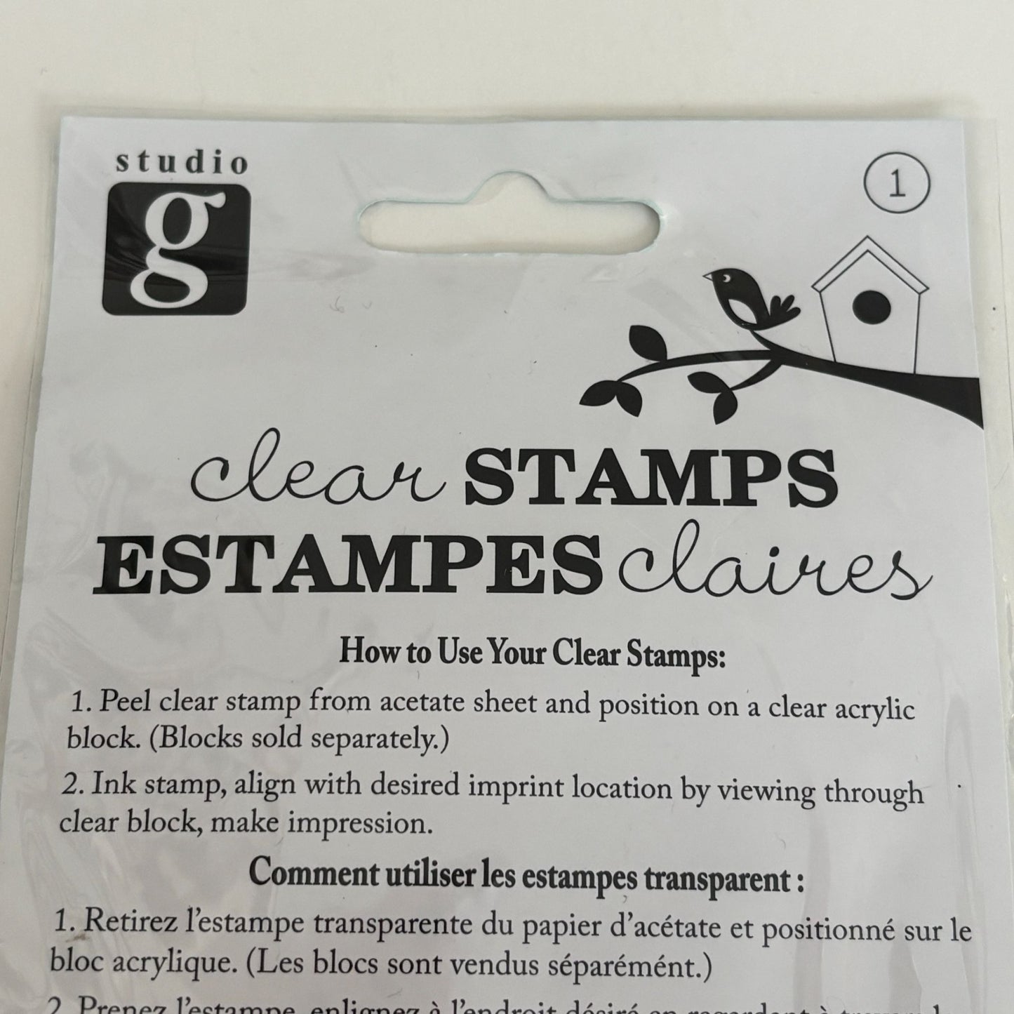 Studio G Clear Stamp Bird Silhouette in Ornate Frame Vintage Style Cardmaking Scrapbooking Small